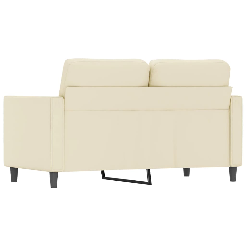 Sofá de 2 lugares 120 cm couro artificial cor creme