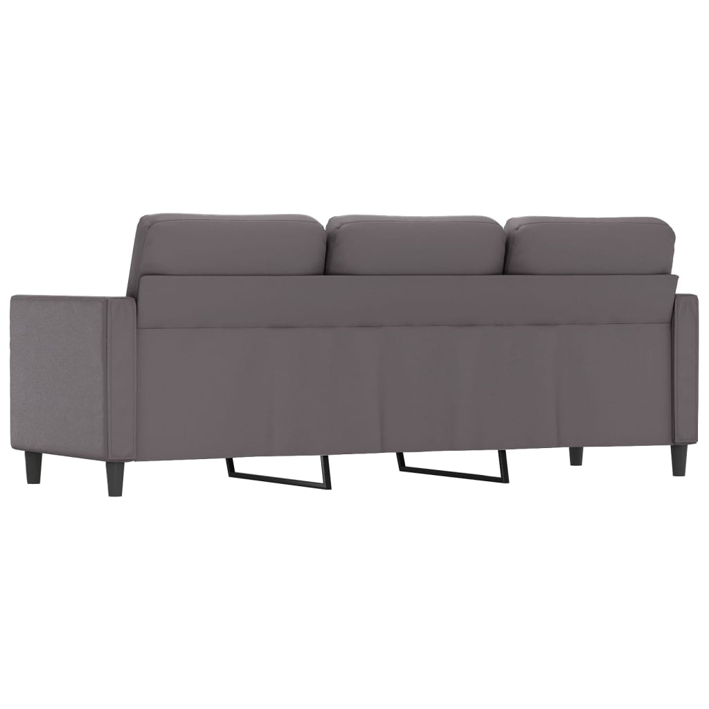 Sofá de 3 lugares 180 cm couro artificial cinza