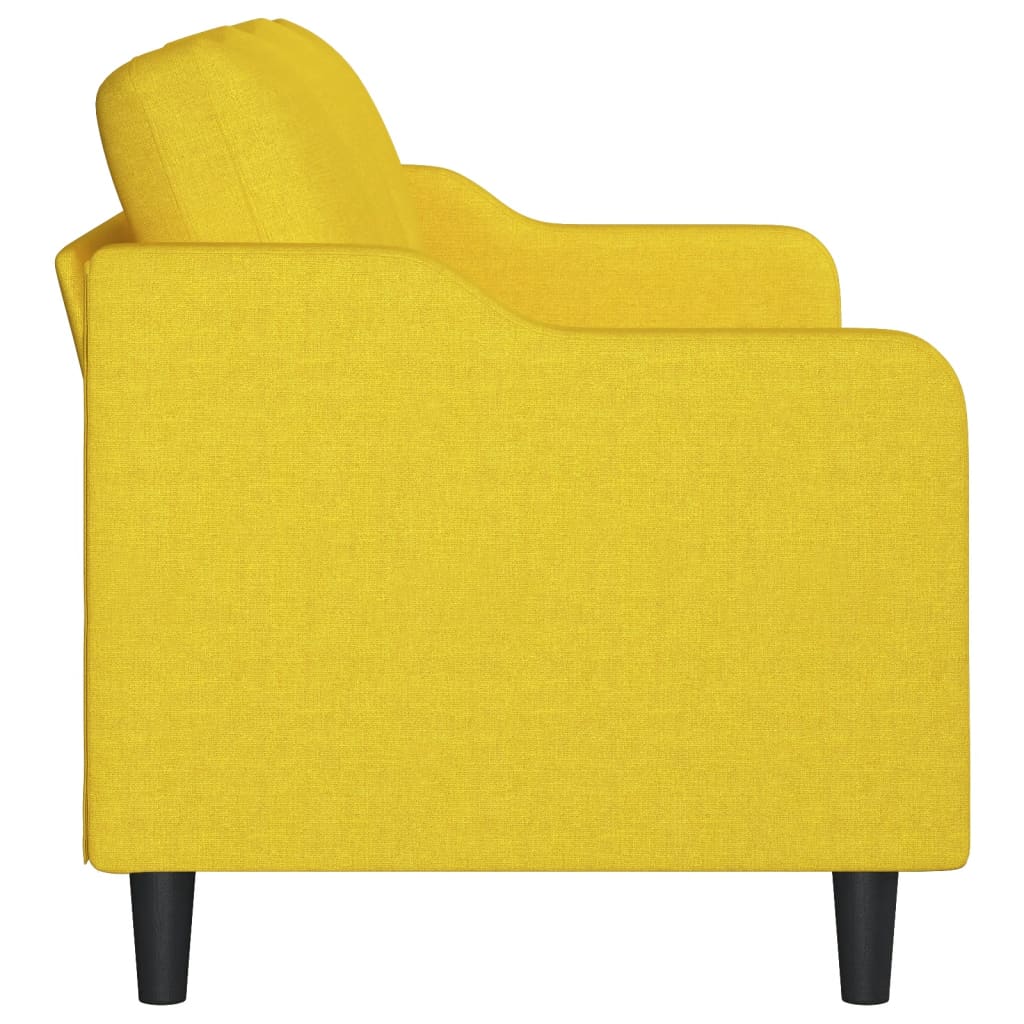 Sofá de 3 lugares 180 cm tecido amarelo-claro