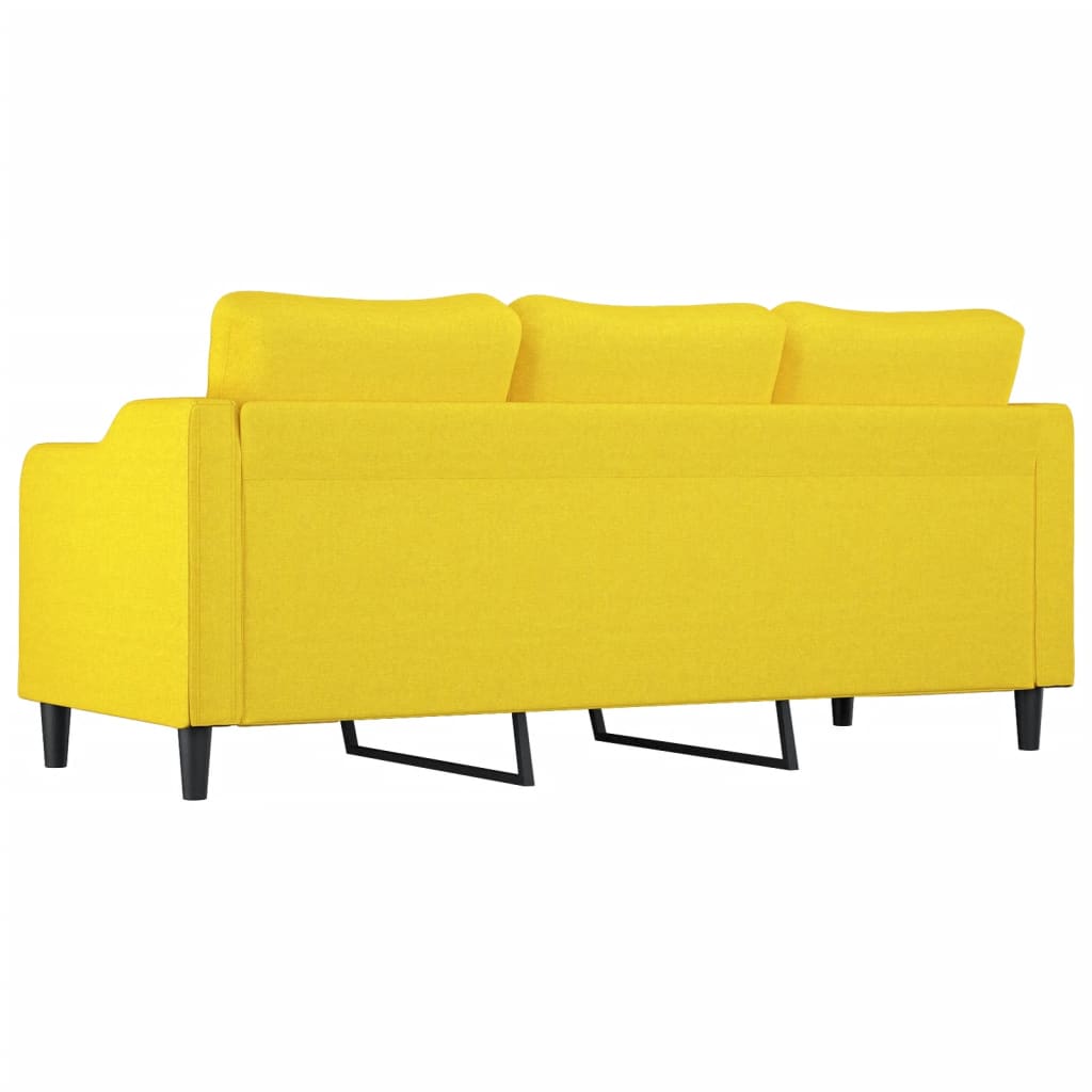 Sofá de 3 lugares 180 cm tecido amarelo-claro
