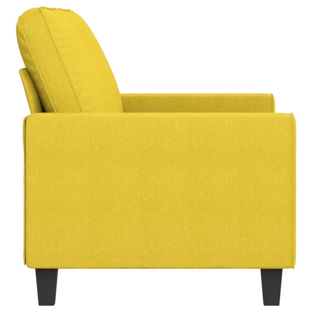 Sofá de 2 lugares 140 cm tecido amarelo-claro