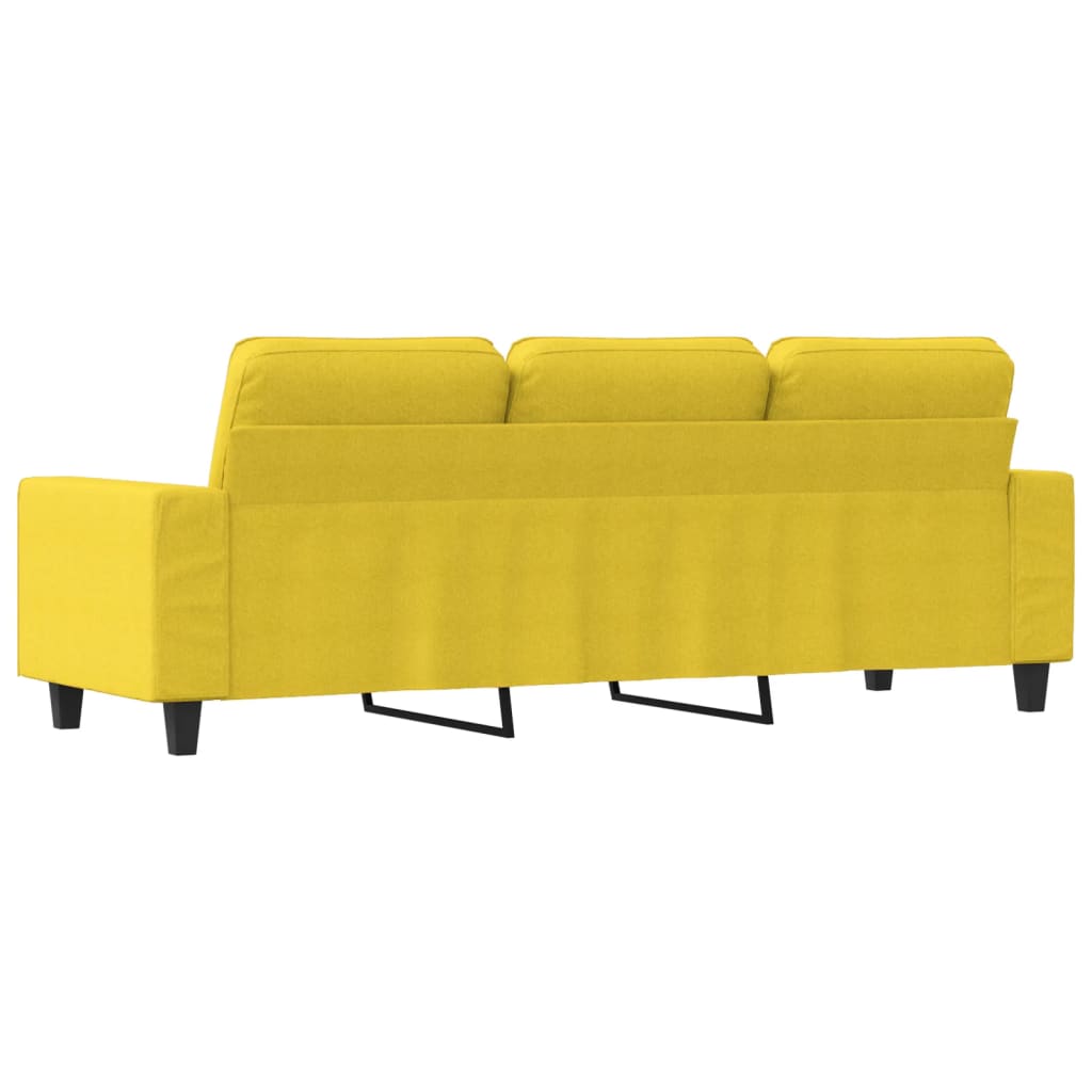 Sofá de 3 lugares 180 cm tecido amarelo-claro