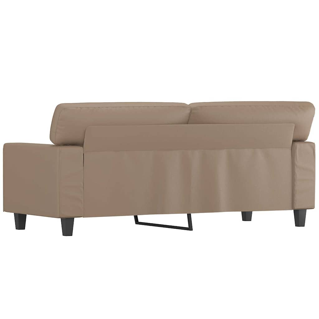 Sofá de 2 lugares 140 cm couro artificial cor cappuccino