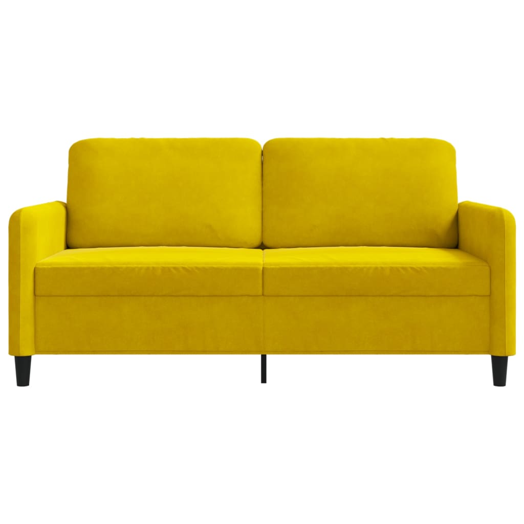 Sofá de 2 lugares veludo 140 cm amarelo