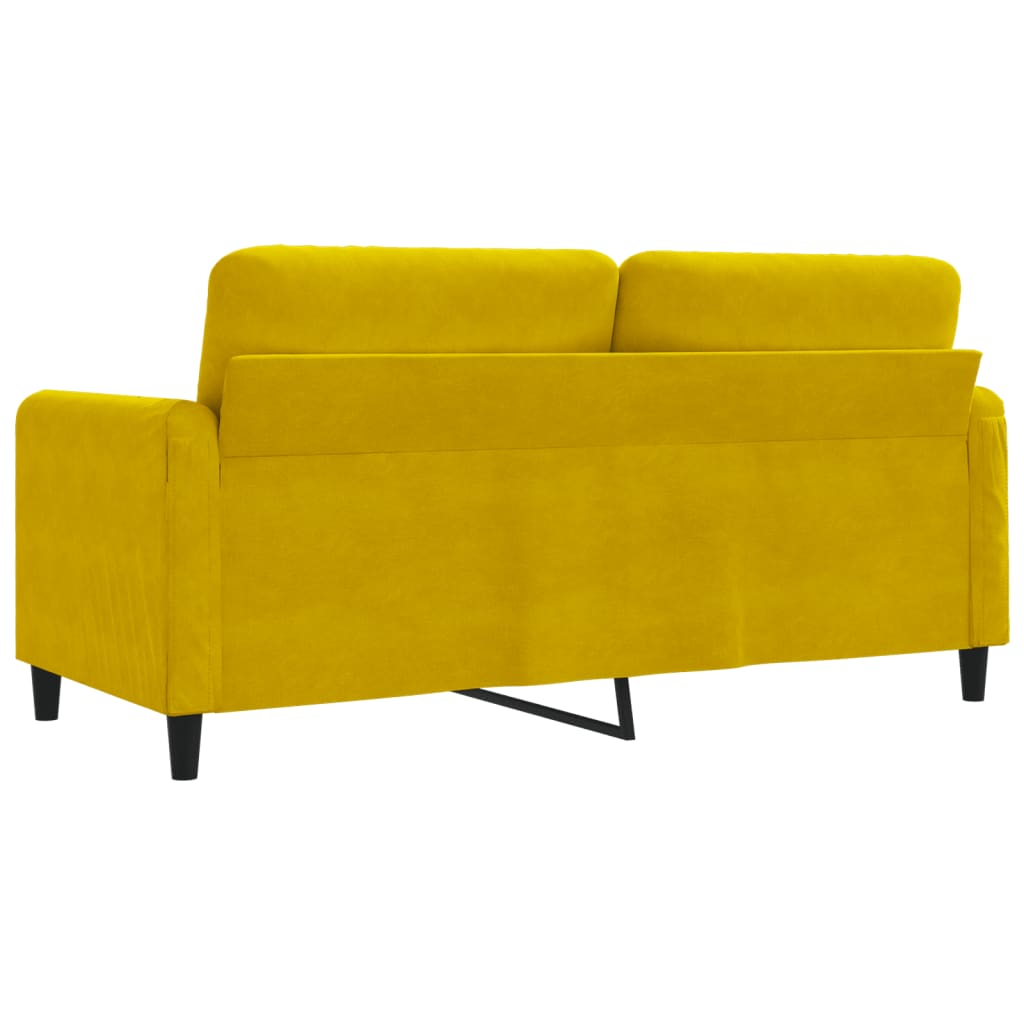 Sofá de 2 lugares veludo 140 cm amarelo