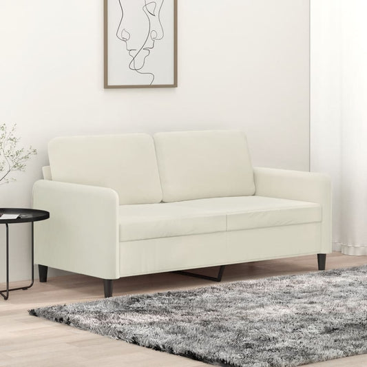 Sofá de 2 lugares veludo 140 cm cor creme