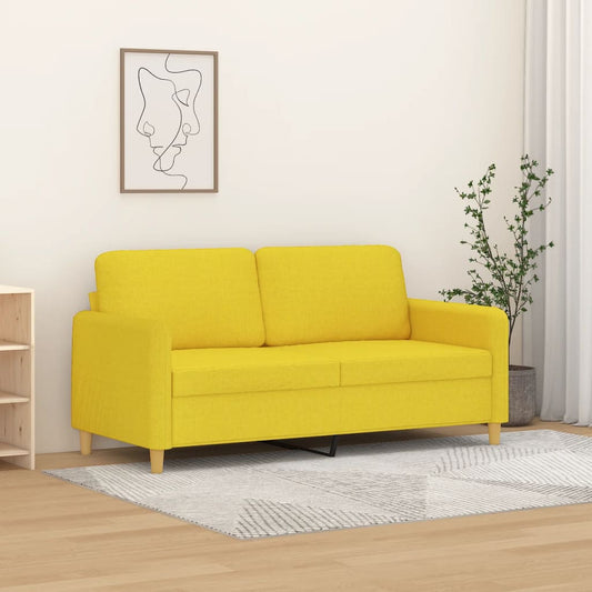 Sofá de 2 lugares 140 cm tecido amarelo-claro