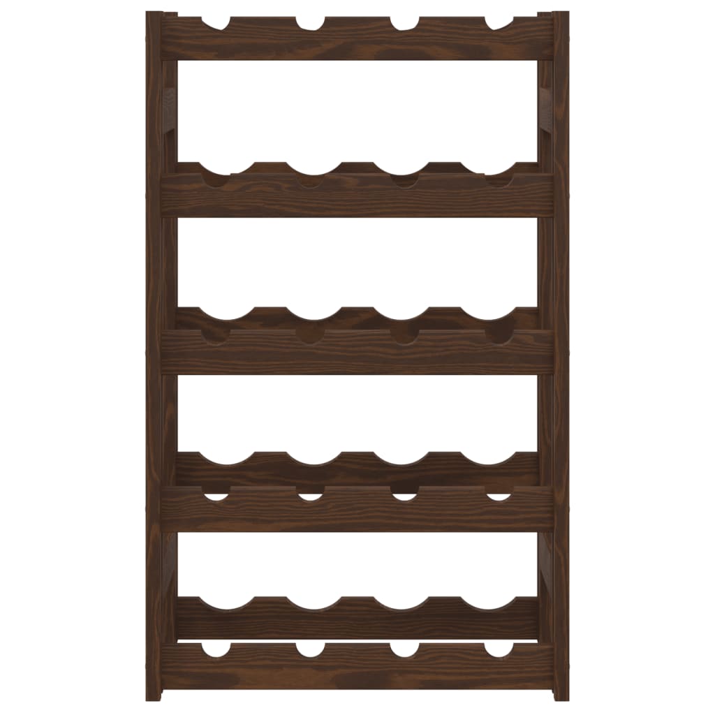 Garrafeira para 20 garrafas madeira de pinho maciça castanho