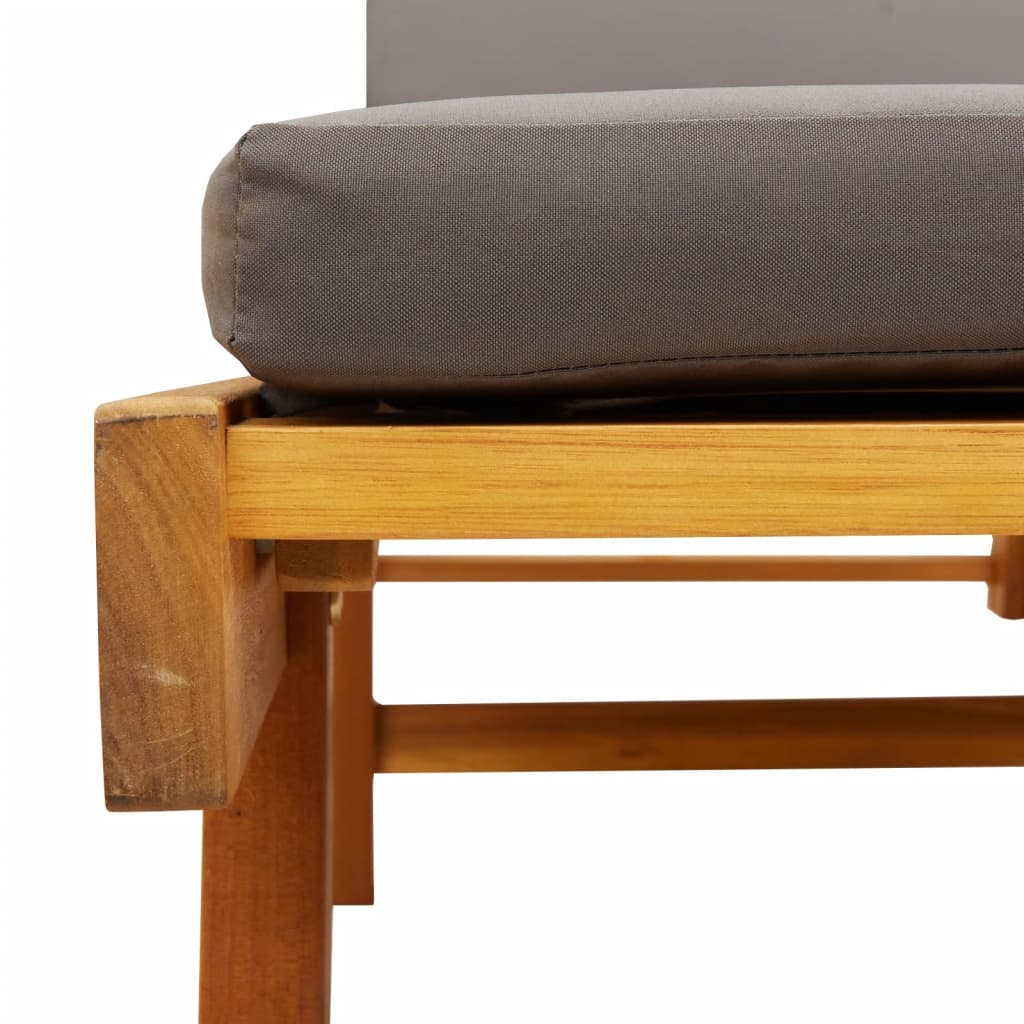 Espreguiçadeira com almofadão e mesa madeira de acácia maciça
