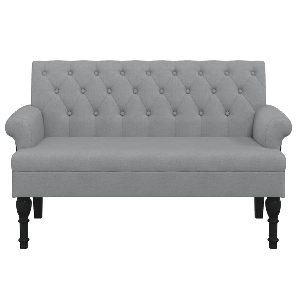 Banco com encosto 120x62x75,5 cm tecido cinza-claro