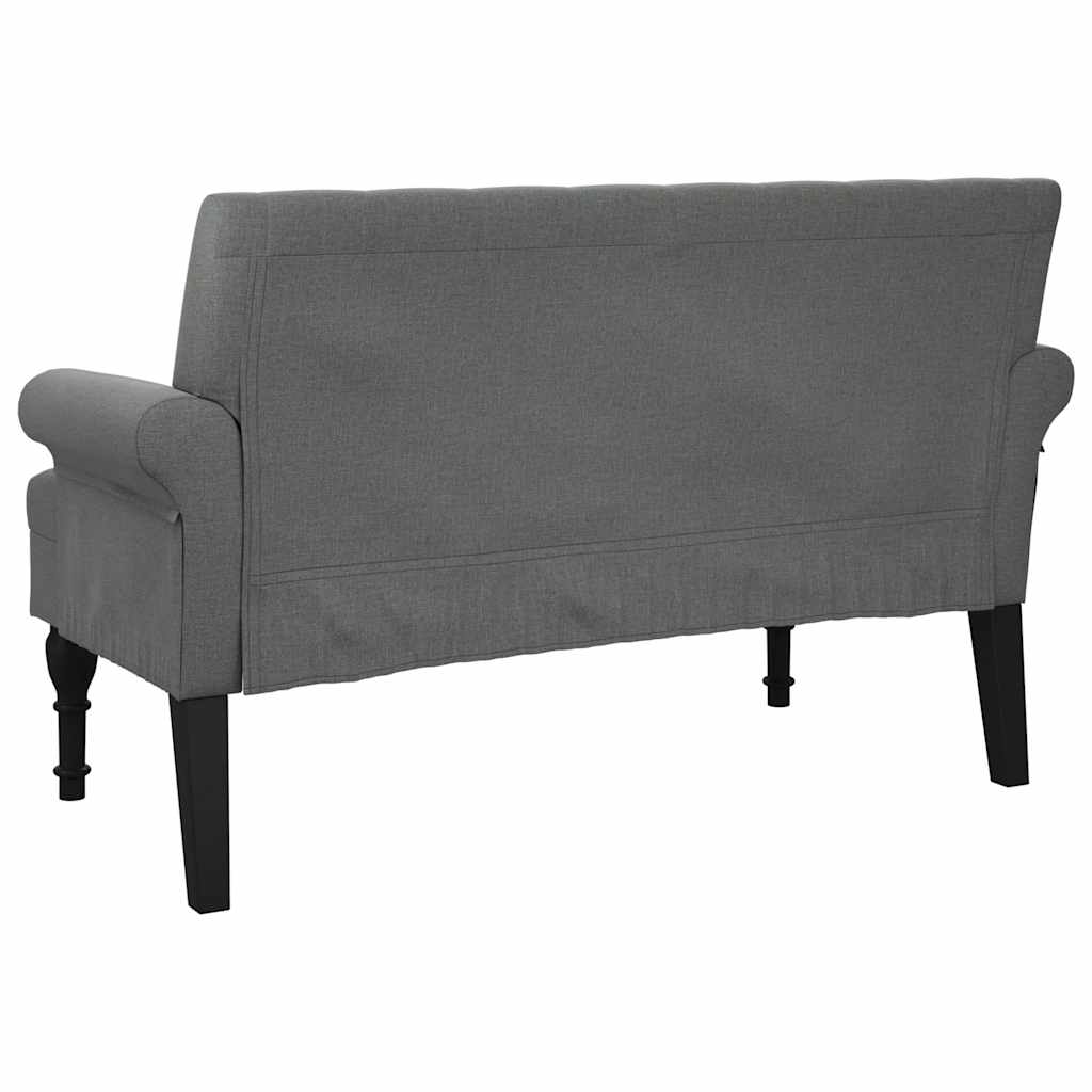Banco com encosto cinza escuro 120x62x75,5 cm tecido