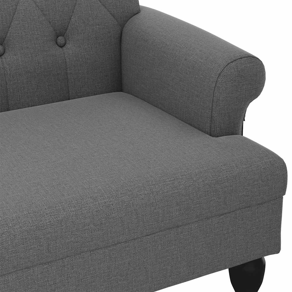 Banco com encosto cinza escuro 120x62x75,5 cm tecido