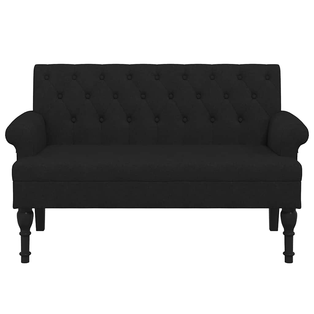 Banco com encosto preto 120x62x75,5 cm tecido