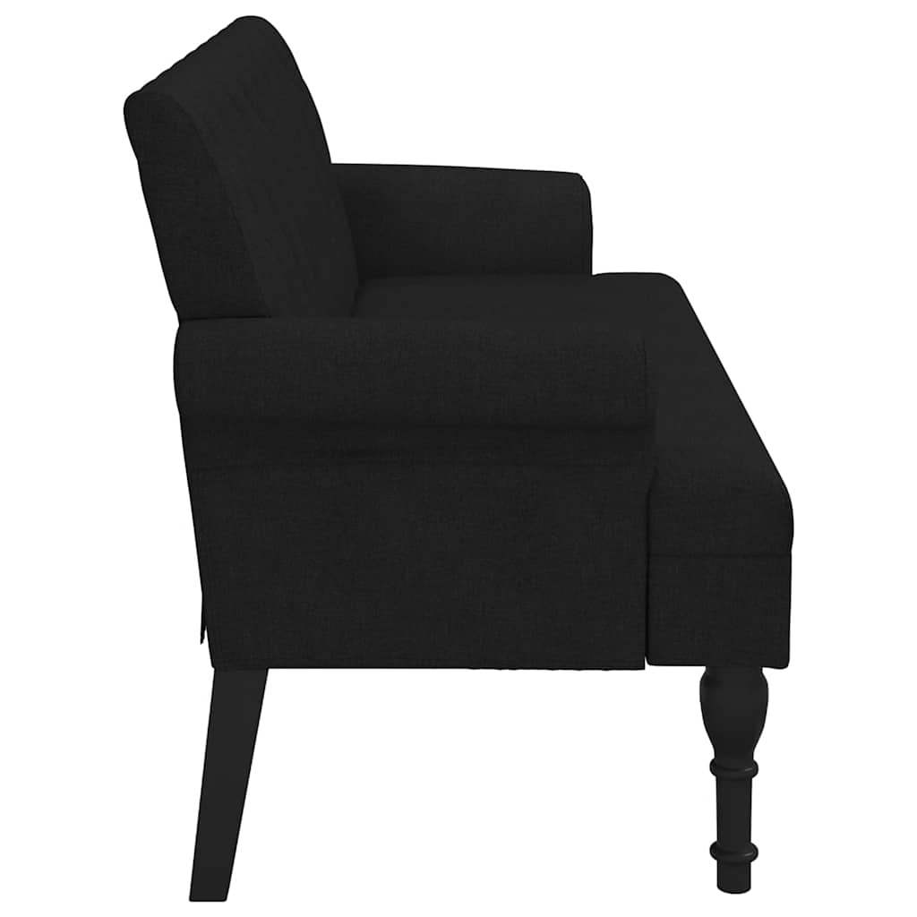 Banco com encosto preto 120x62x75,5 cm tecido
