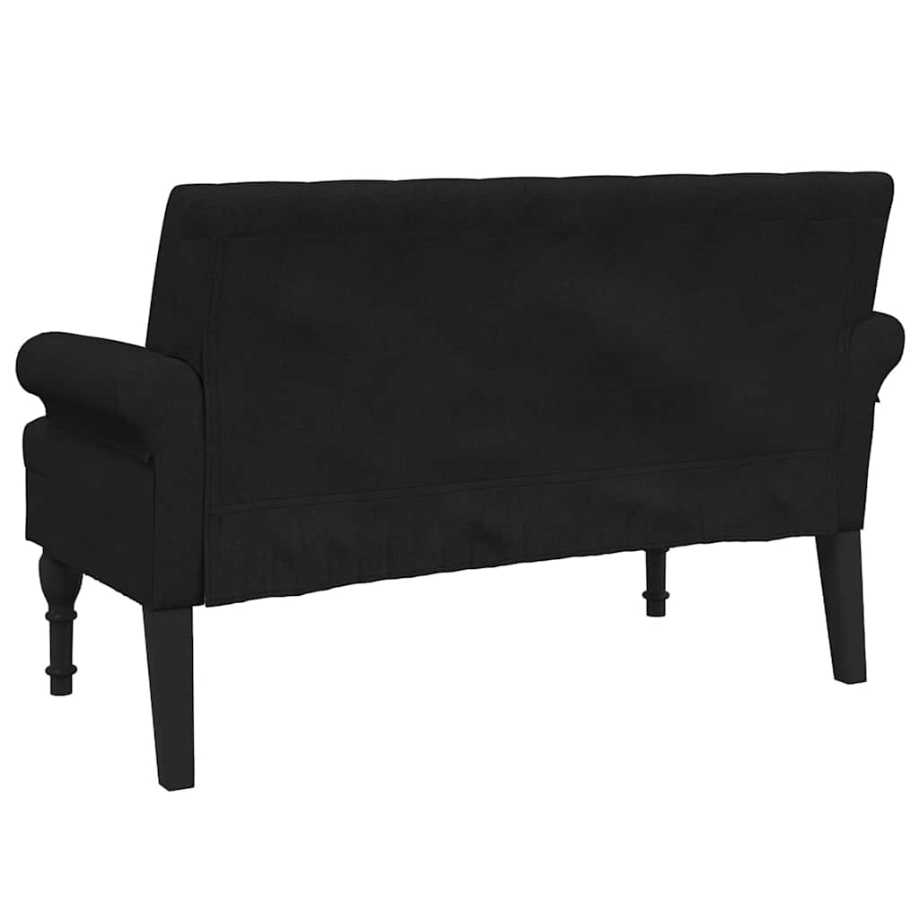 Banco com encosto preto 120x62x75,5 cm tecido