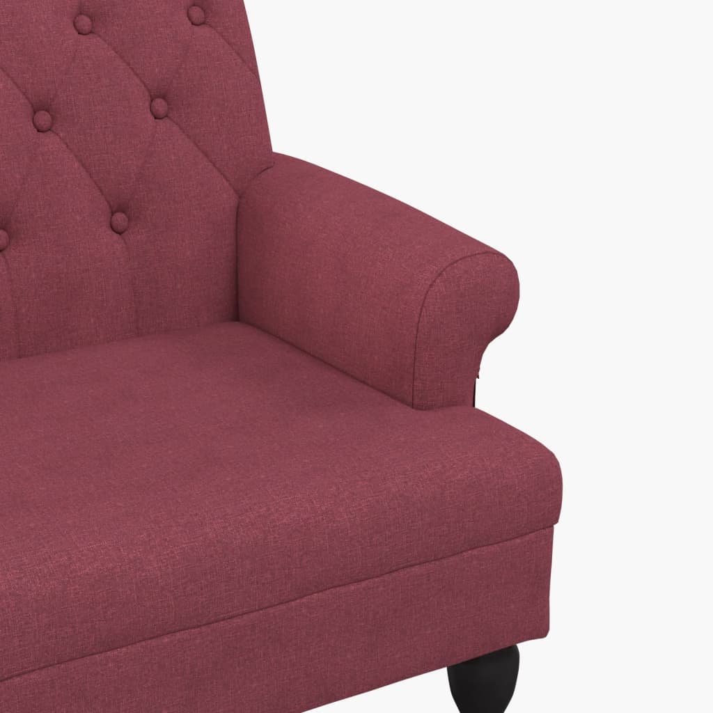Banco com encosto 120x62x75,5 cm tecido vermelho tinto