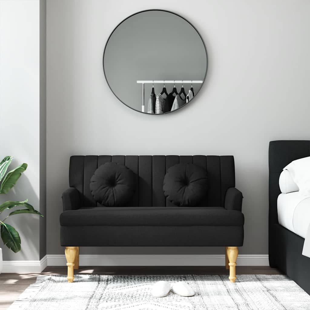 Banco c/ almofadões 113x64,5x75,5 cm tecido preto