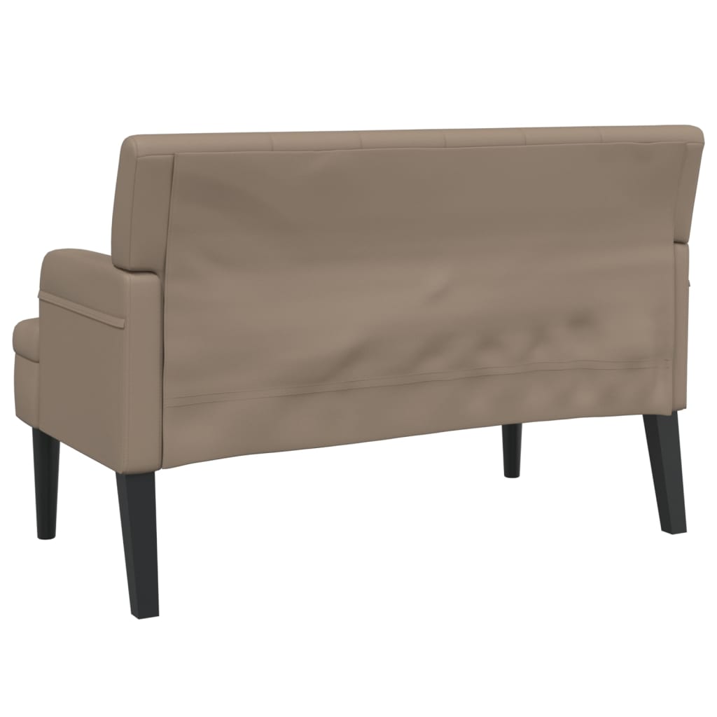 Banco com encosto 112x65,5x75 cm couro artificial cappuccino