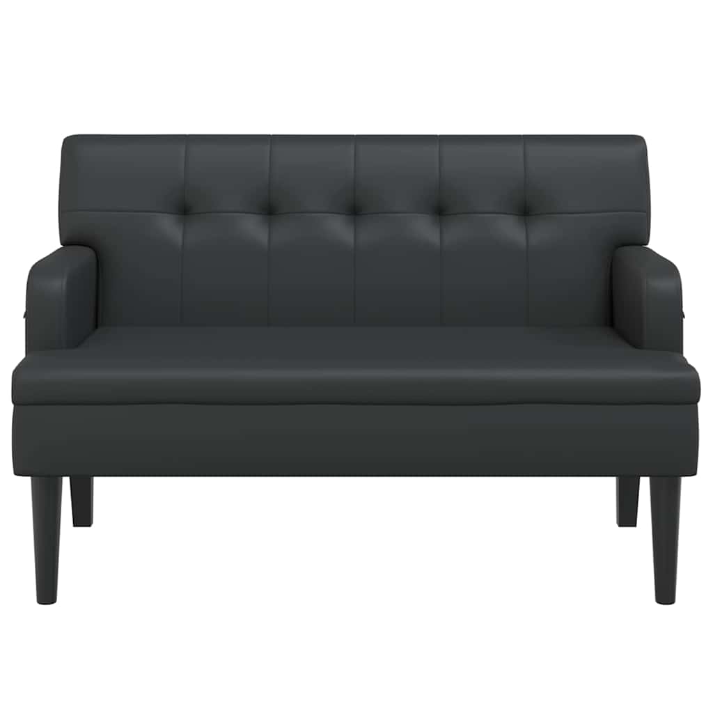Banco com encosto preto 112x65,5x75 cm couro sintético