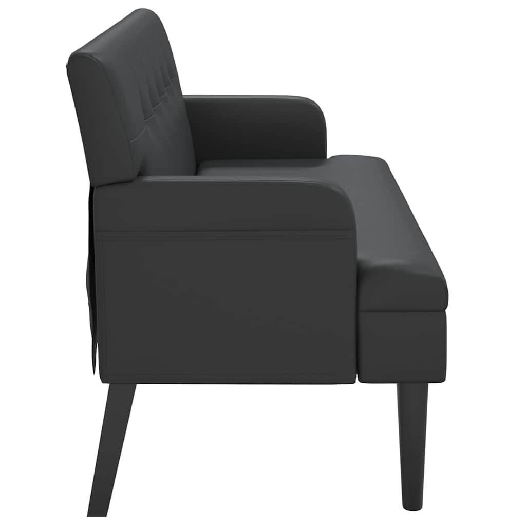 Banco com encosto preto 112x65,5x75 cm couro sintético