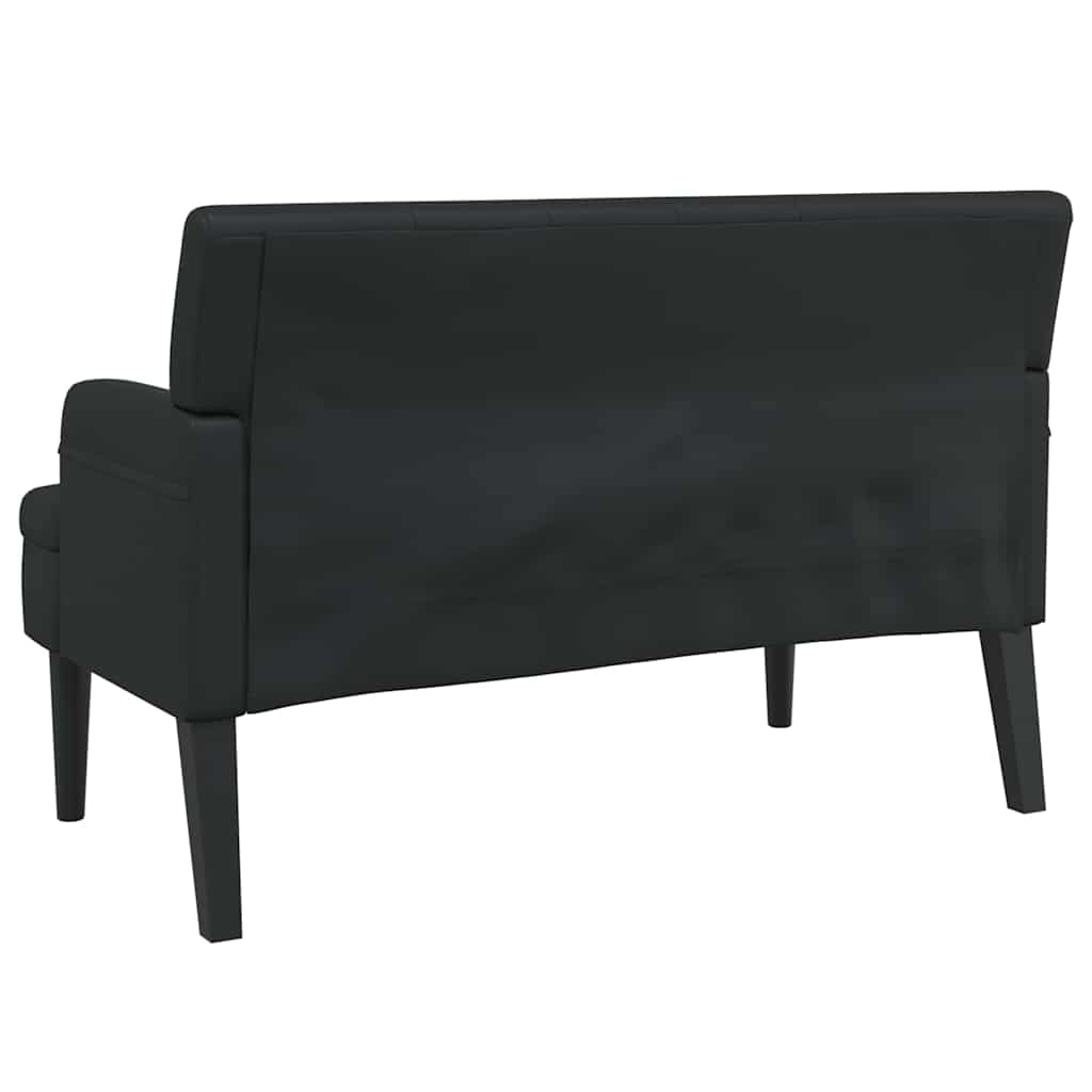 Banco com encosto preto 112x65,5x75 cm couro sintético