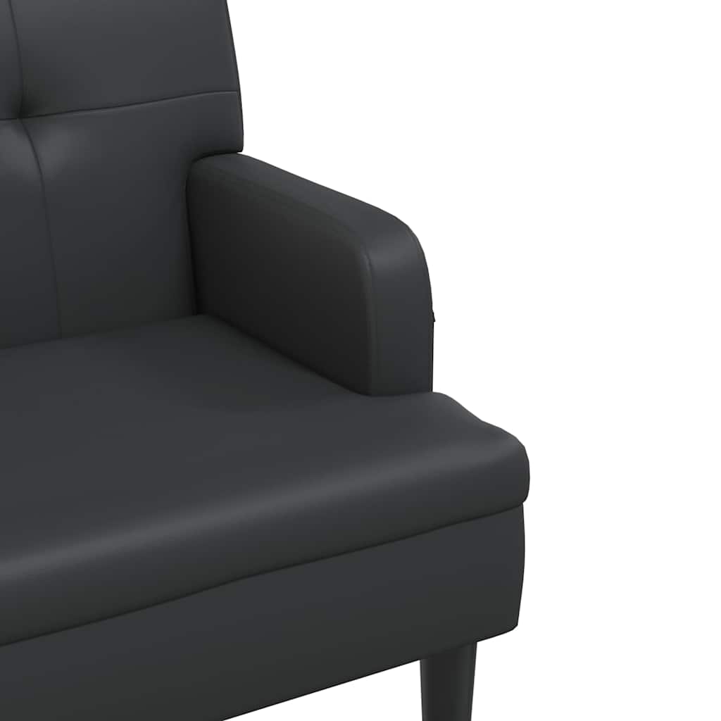 Banco com encosto preto 112x65,5x75 cm couro sintético