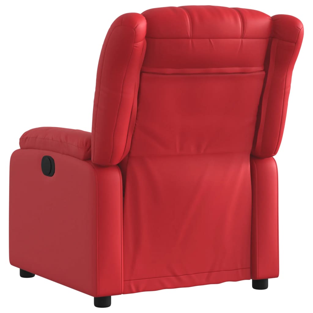 Poltrona reclinável couro artificial vermelho