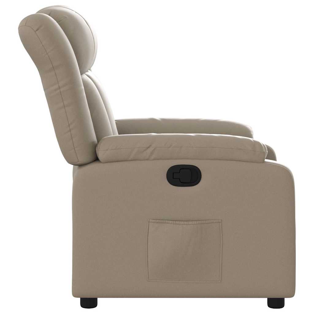 Poltrona reclinável couro artificial cor cappuccino