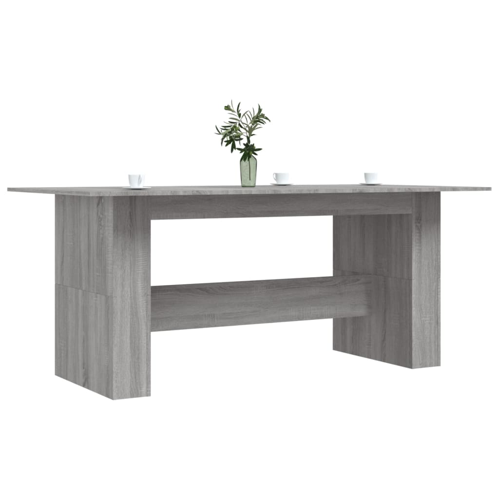 Mesa de jantar 180x90x76 cm derivados de madeira cinza sonoma