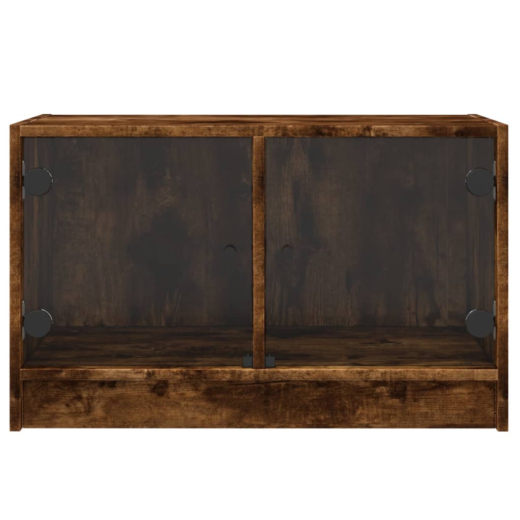 Móvel de TV c/ portas de vidro carvalho fumado