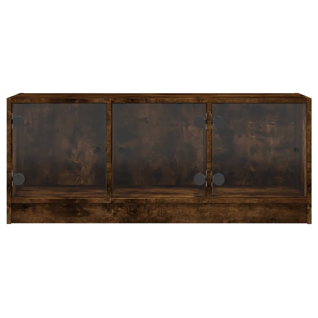 Móvel de TV c/ portas de vidro carvalho fumado