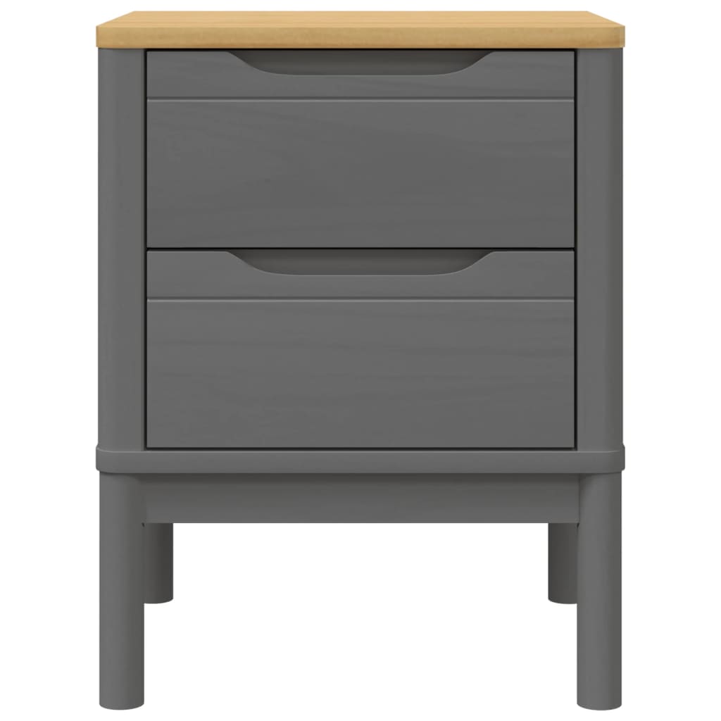 Mesa de cabeceira 45x39x57 cm madeira de pinho maciça cinzento