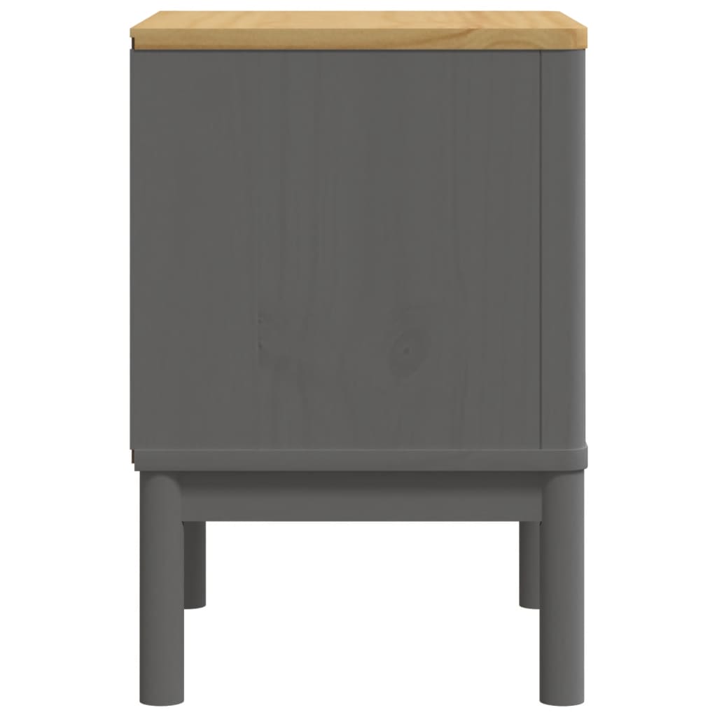 Mesa de cabeceira 45x39x57 cm madeira de pinho maciça cinzento