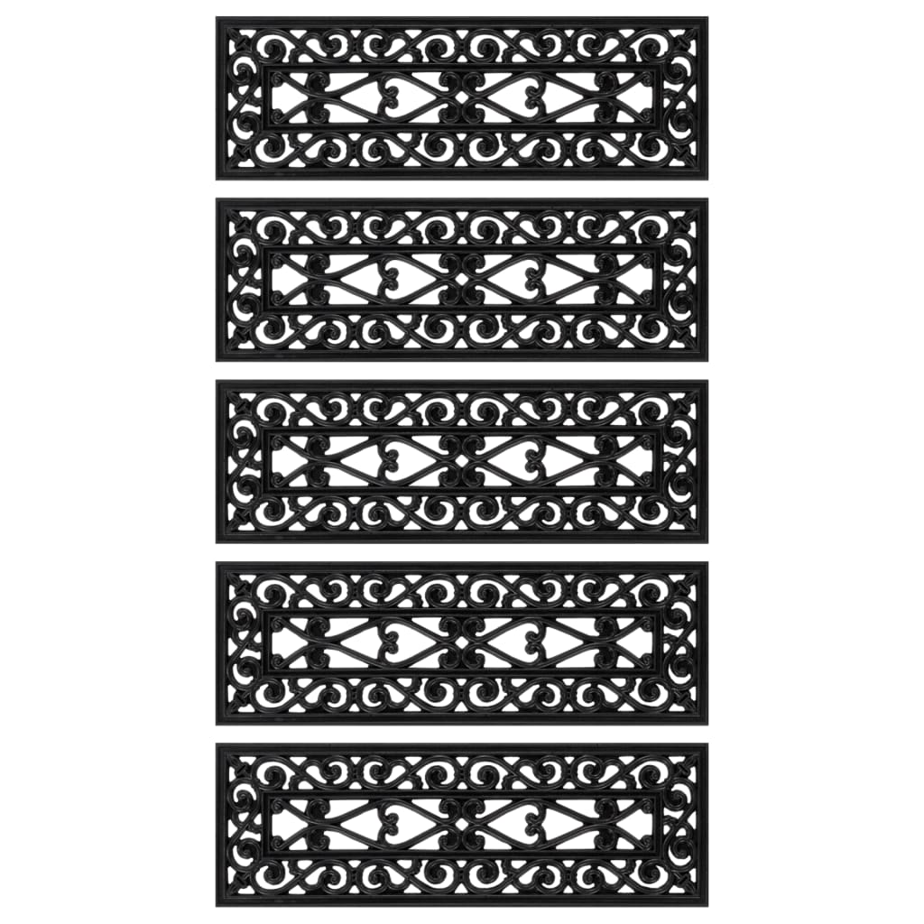 Tapetes de escada 5 pcs 25x75 cm borracha