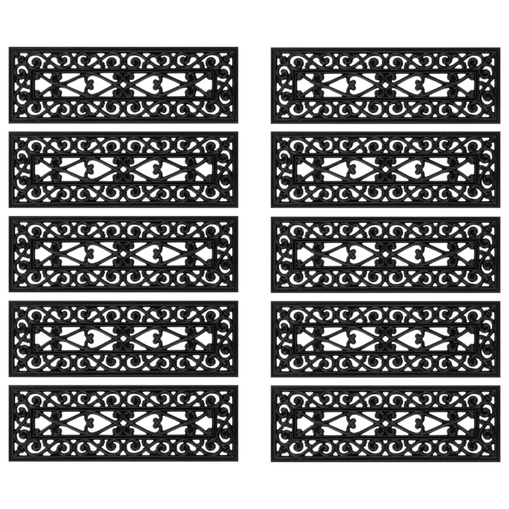 Tapetes para degraus de escada 10 pcs 25x75 cm borracha
