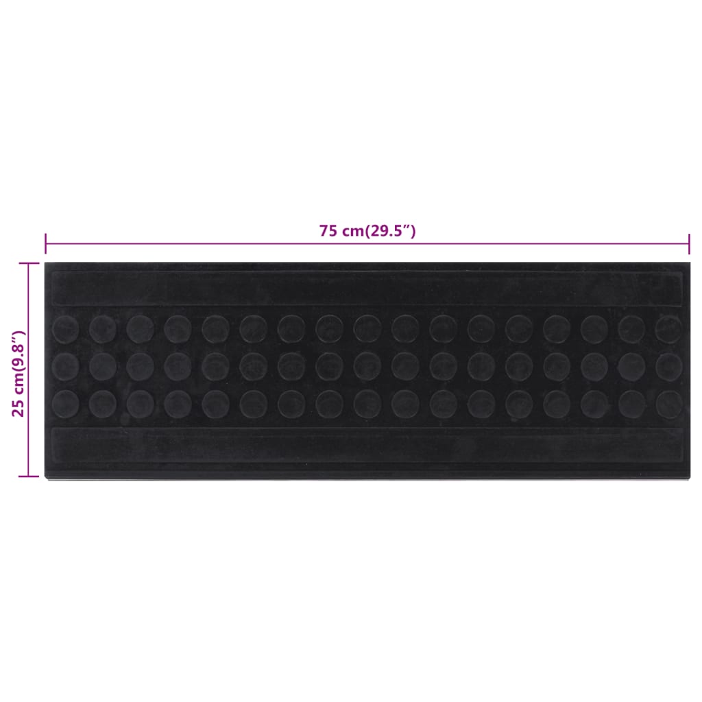 Tapetes para degraus de escada 10 pcs 25x75 cm borracha