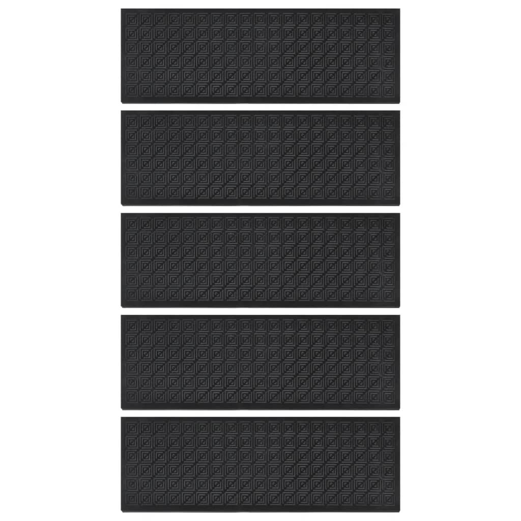 Tapetes de escada 5 pcs 25x75 cm borracha