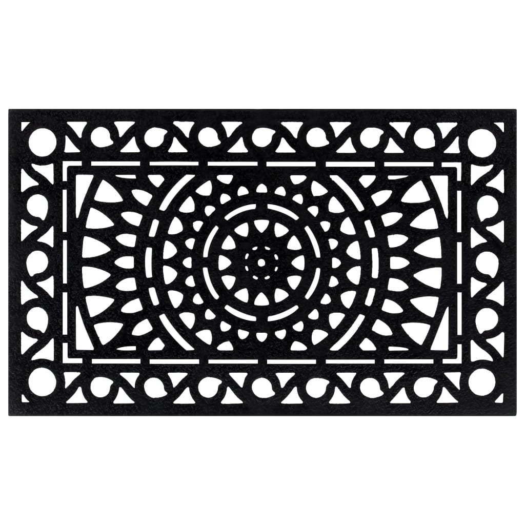 Tapete de porta retangular 45x75 cm borracha