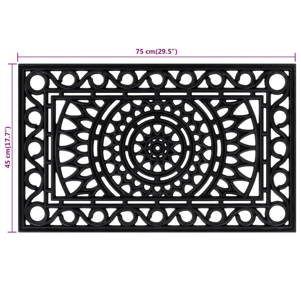 Tapete de porta retangular 45x75 cm borracha