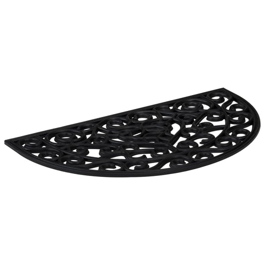 Tapete de porta semicircular 45x75 cm borracha