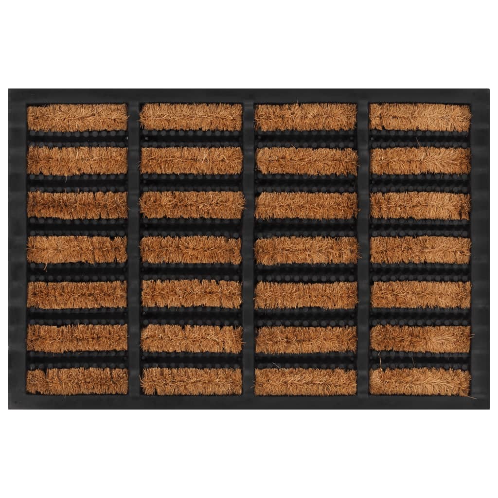 Tapete de porta retangular 40x60 cm borracha e fibra de coco