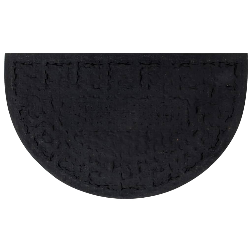 Tapete de porta semicircular 45x75 cm borracha e fibra de coco