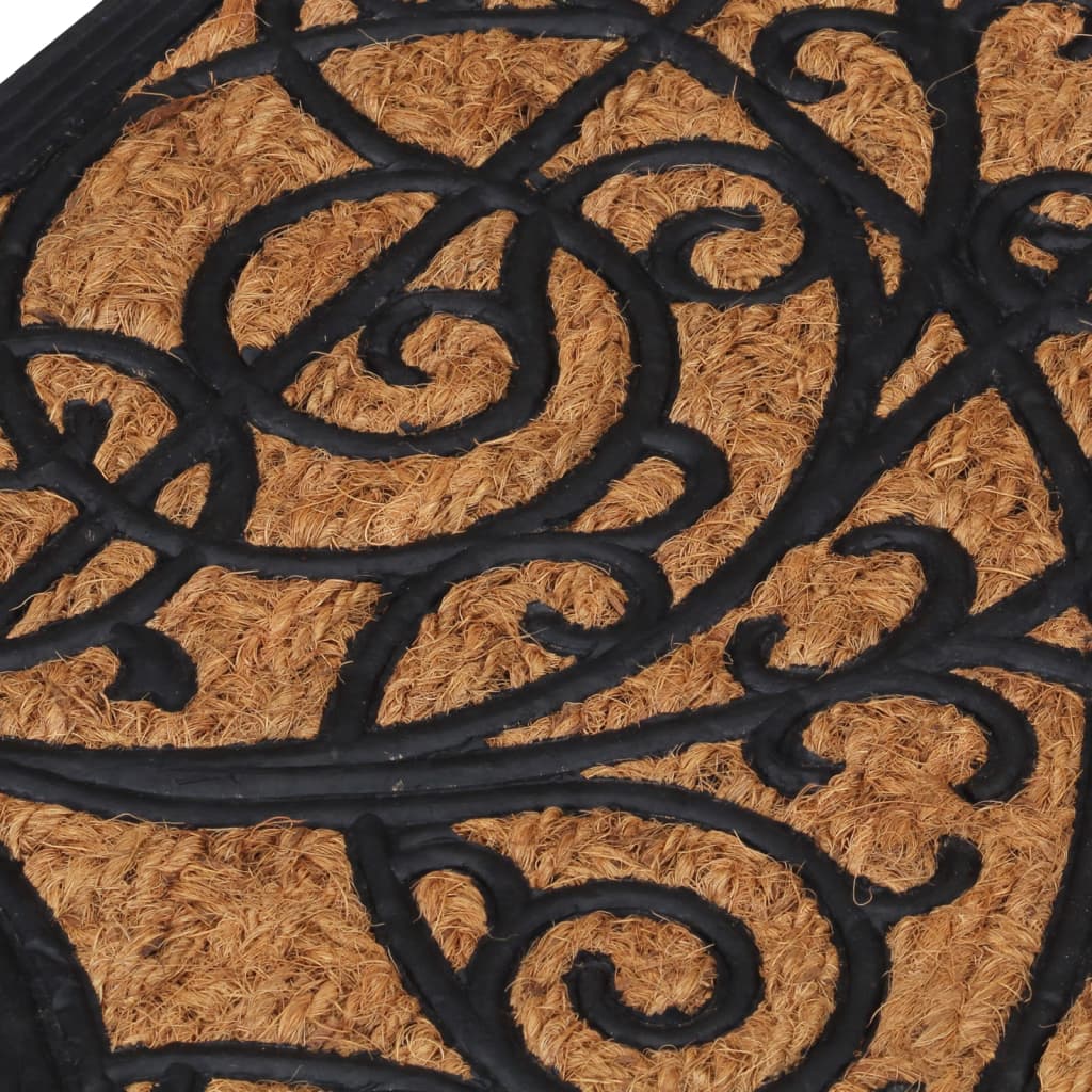 Tapete de porta semicircular 45x75 cm borracha e fibra de coco