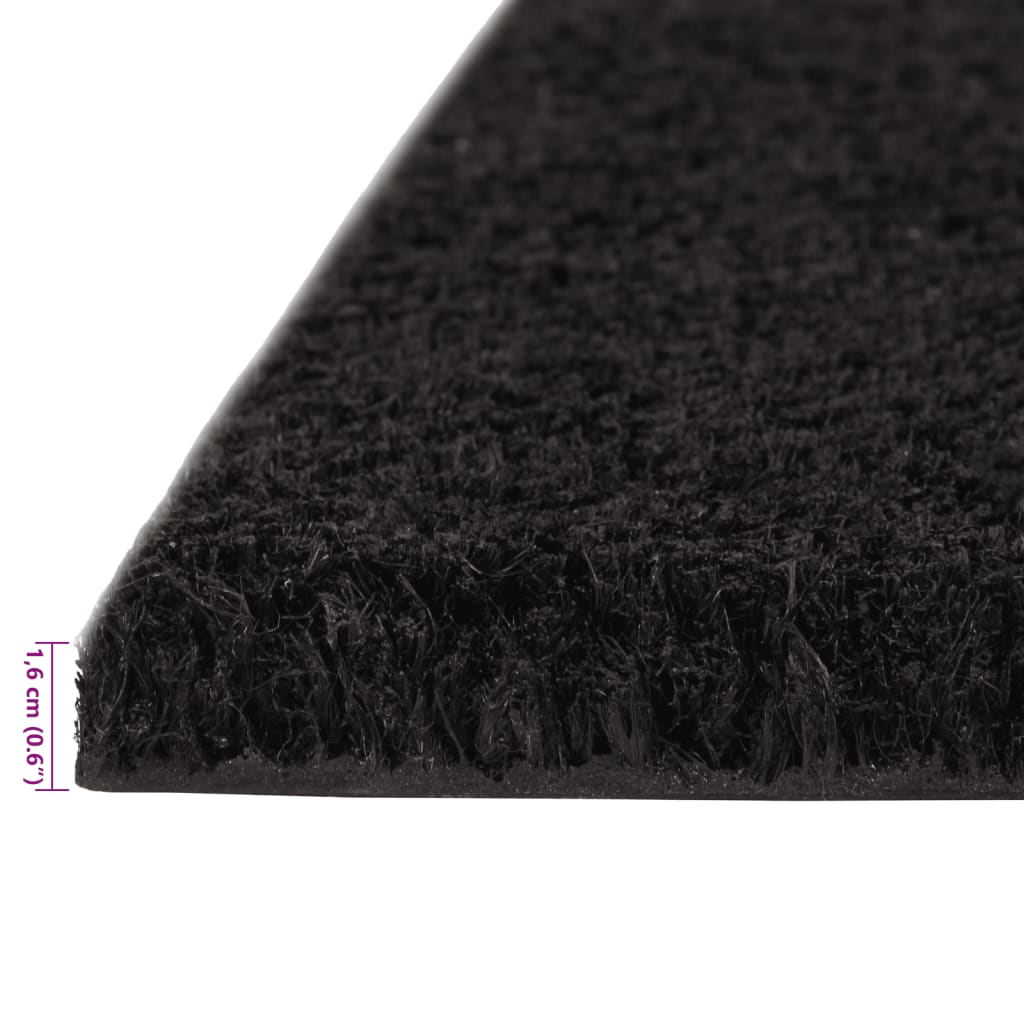 Tapetes porta 5 pcs 40x60 cm fibra coco tufada preto