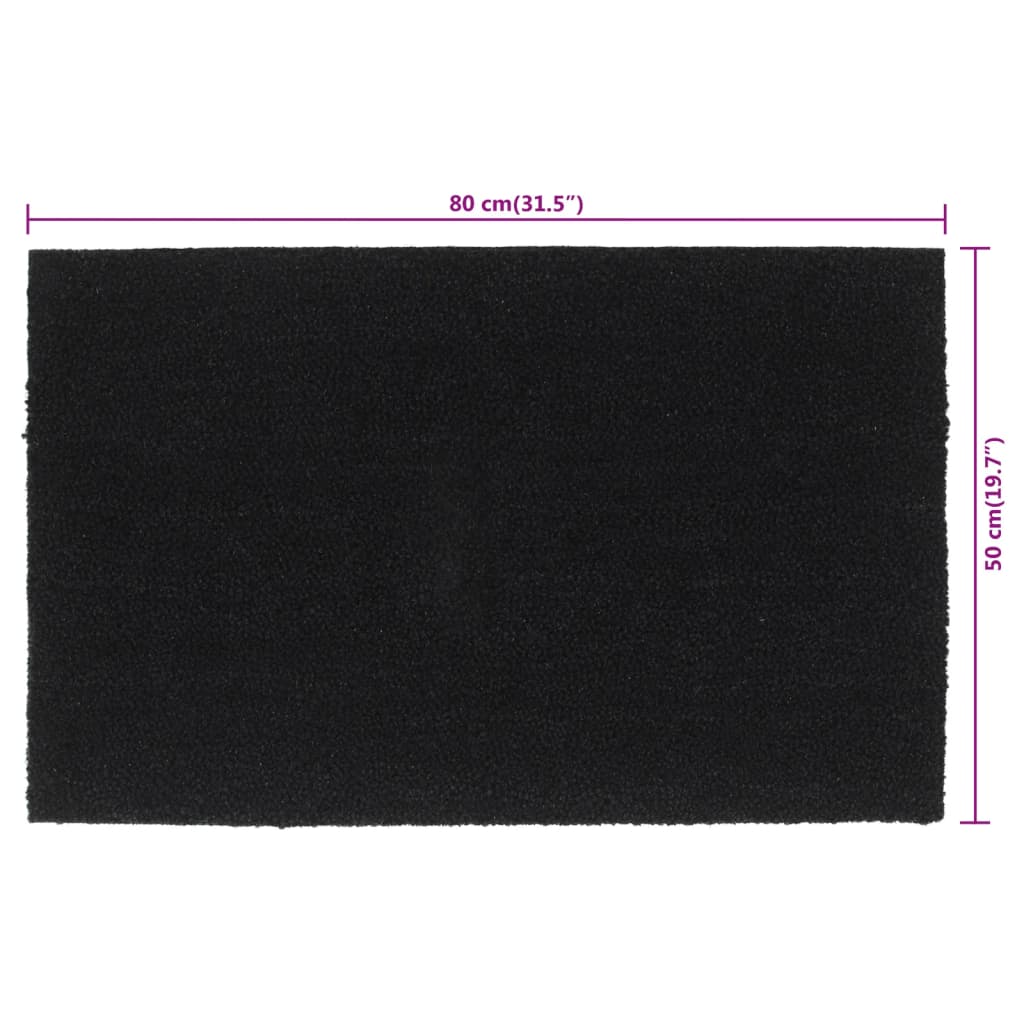 Tapete de porta 50x80 cm fibra de coco tufada preto