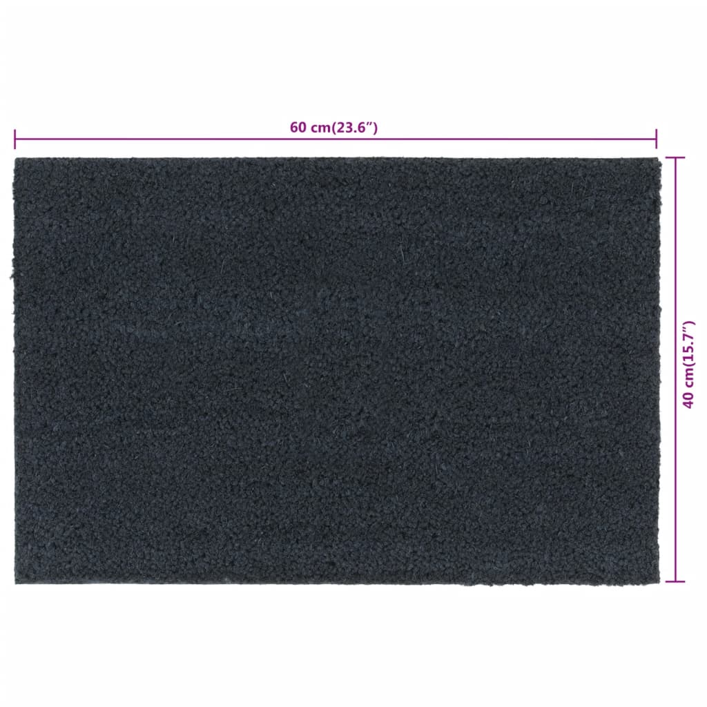 Tapetes porta 2 pcs 40x60 cm fibra coco tufada cinzento escuro