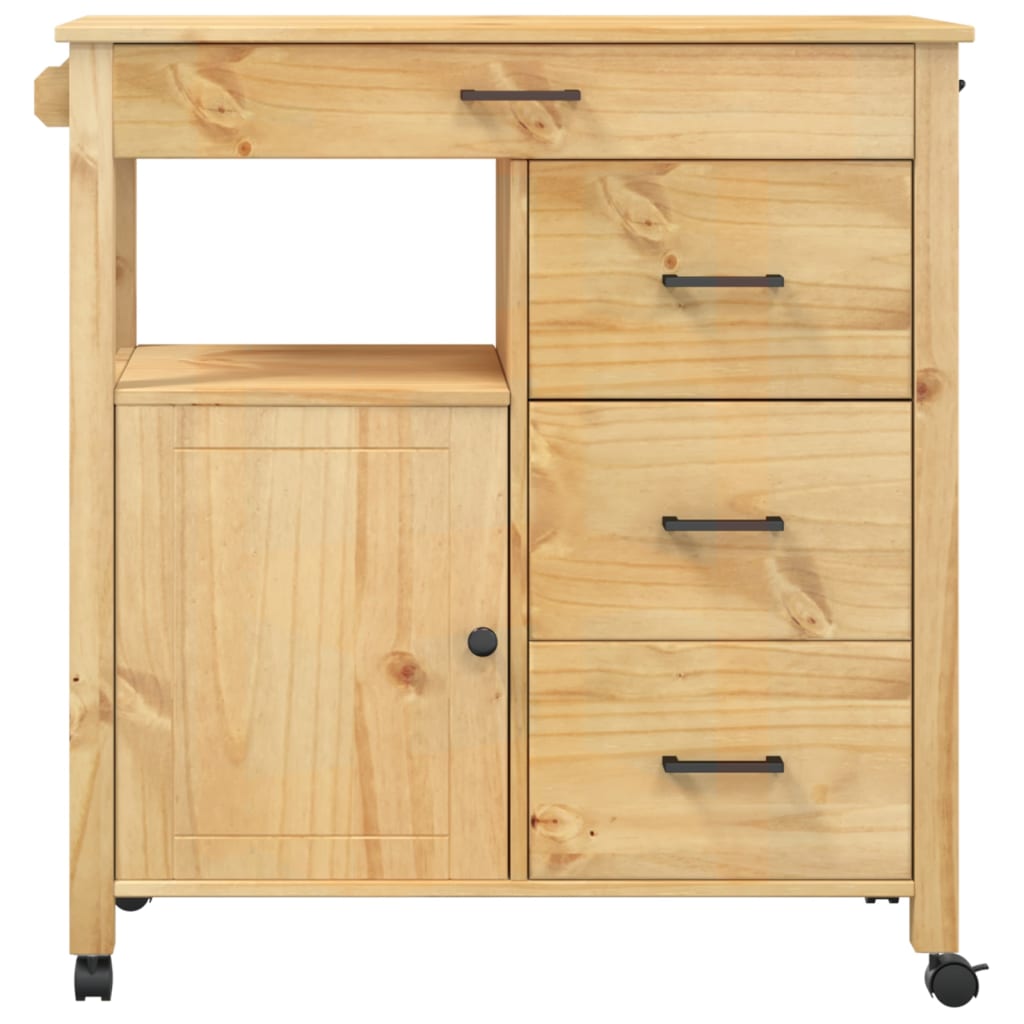 Carrinho de cozinha MONZA 84x40x90 cm madeira de pinho maciça