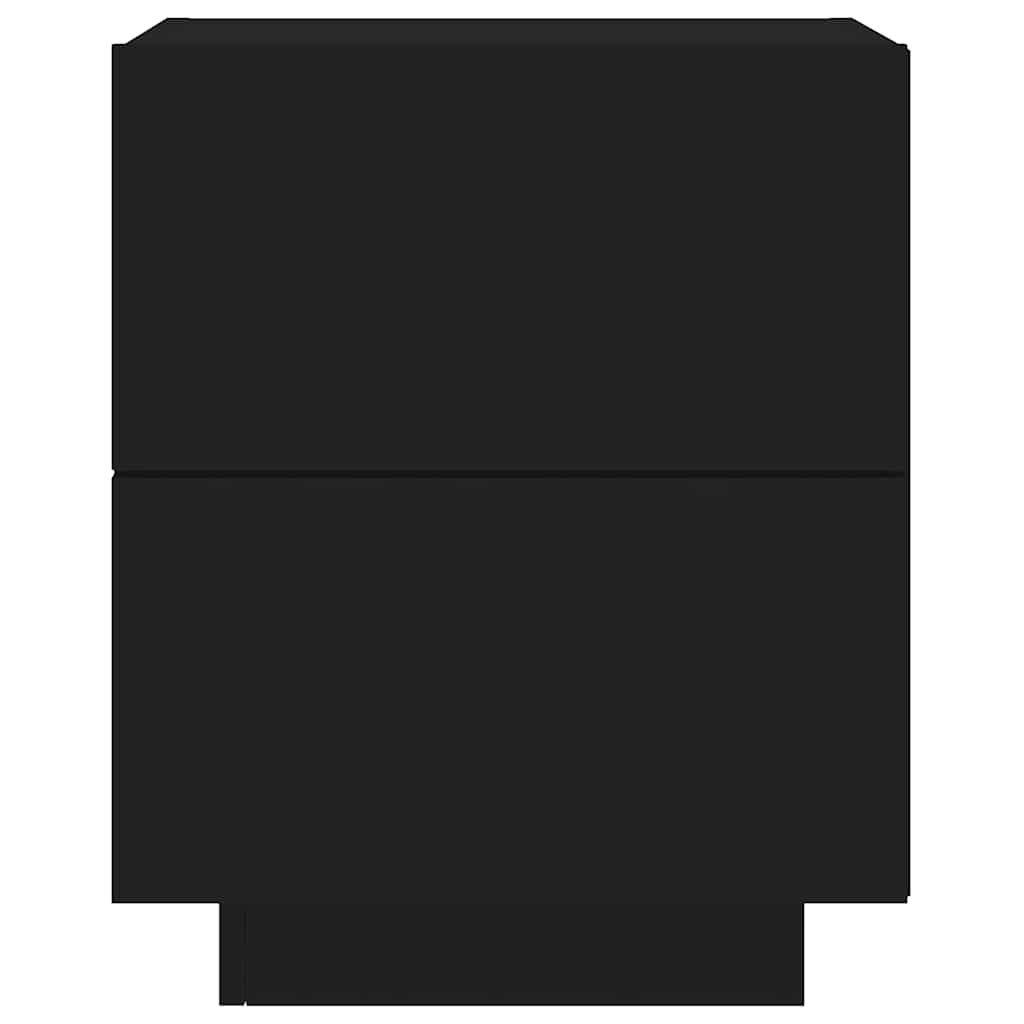 Mesa de cabeceira com luzes LED derivados de madeira preto