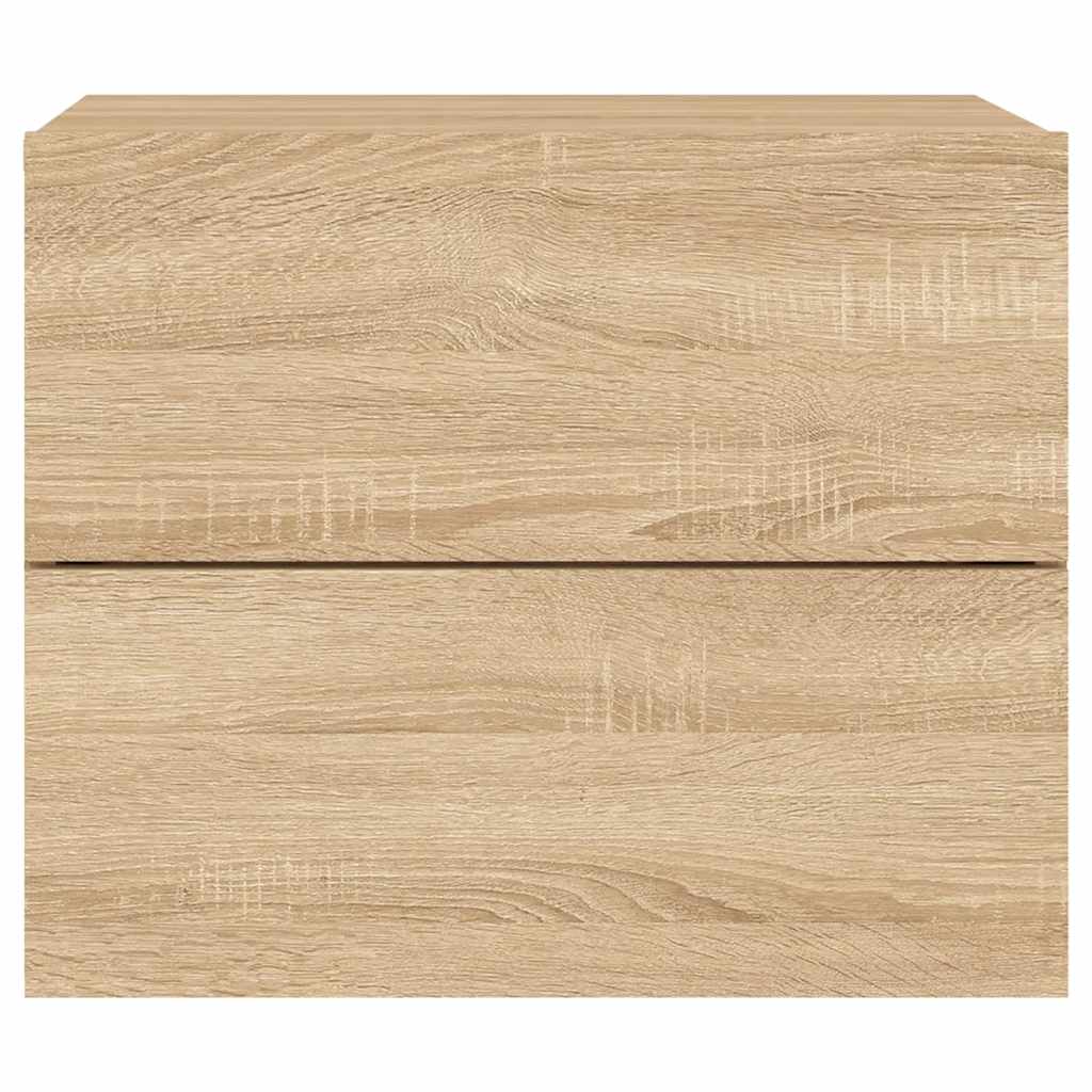 Mesa de cabeceira de parede com luzes LED carvalho sonoma