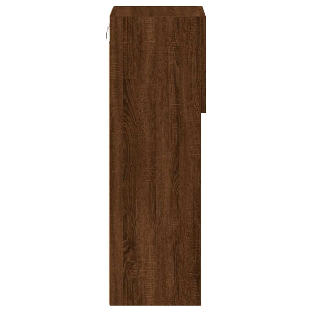 Móvel de TV com luzes LED carvalho castanho